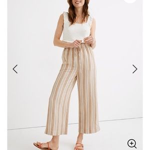 Madewell smocked Huston pull on pants striped xs